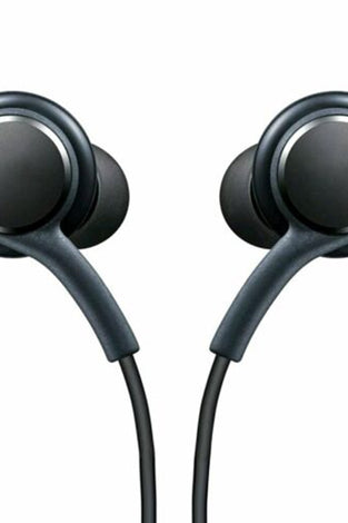 Black Earphones 3.5mm In-ear with Microphone Wire