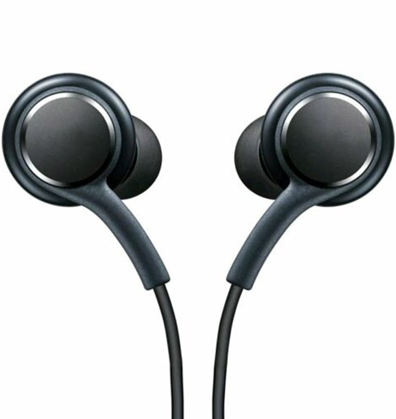 Black Earphones 3.5mm In-ear with Microphone Wire